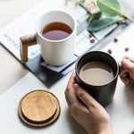 Flag Village Creative Office Nordic Mug Wooden Handle With Lid Couple Water Cup Gift Box Set Retro Ceramic Mug