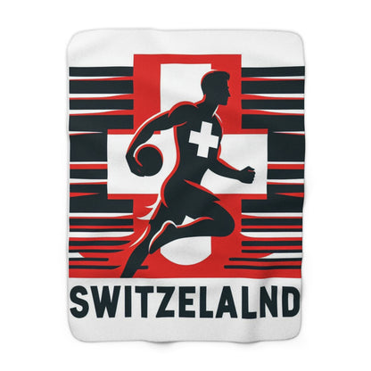 Flag Village Switzerland Sporting Flag Sherpa Fleece Blanket CHE0009