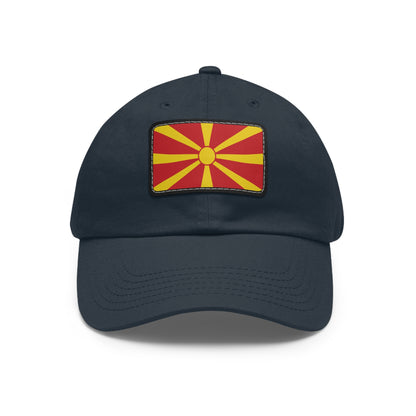 Flag Village Macedonia Flag Hat Cap with Leather Patch