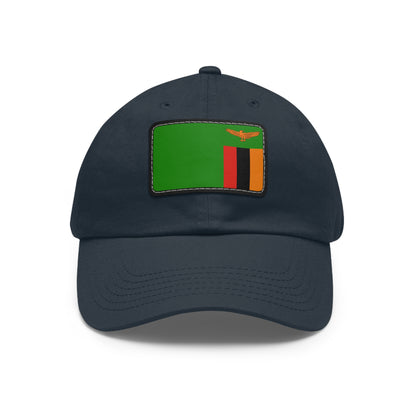Flag Village Zambia Flag Hat Cap with Leather Patch