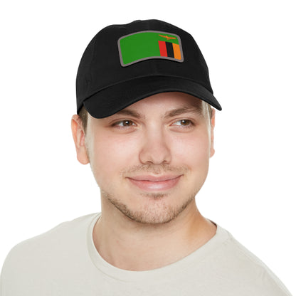 Flag Village Zambia Flag Hat Cap with Leather Patch