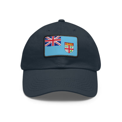 Flag Village Fiji Flag Hat Cap with Leather Patch