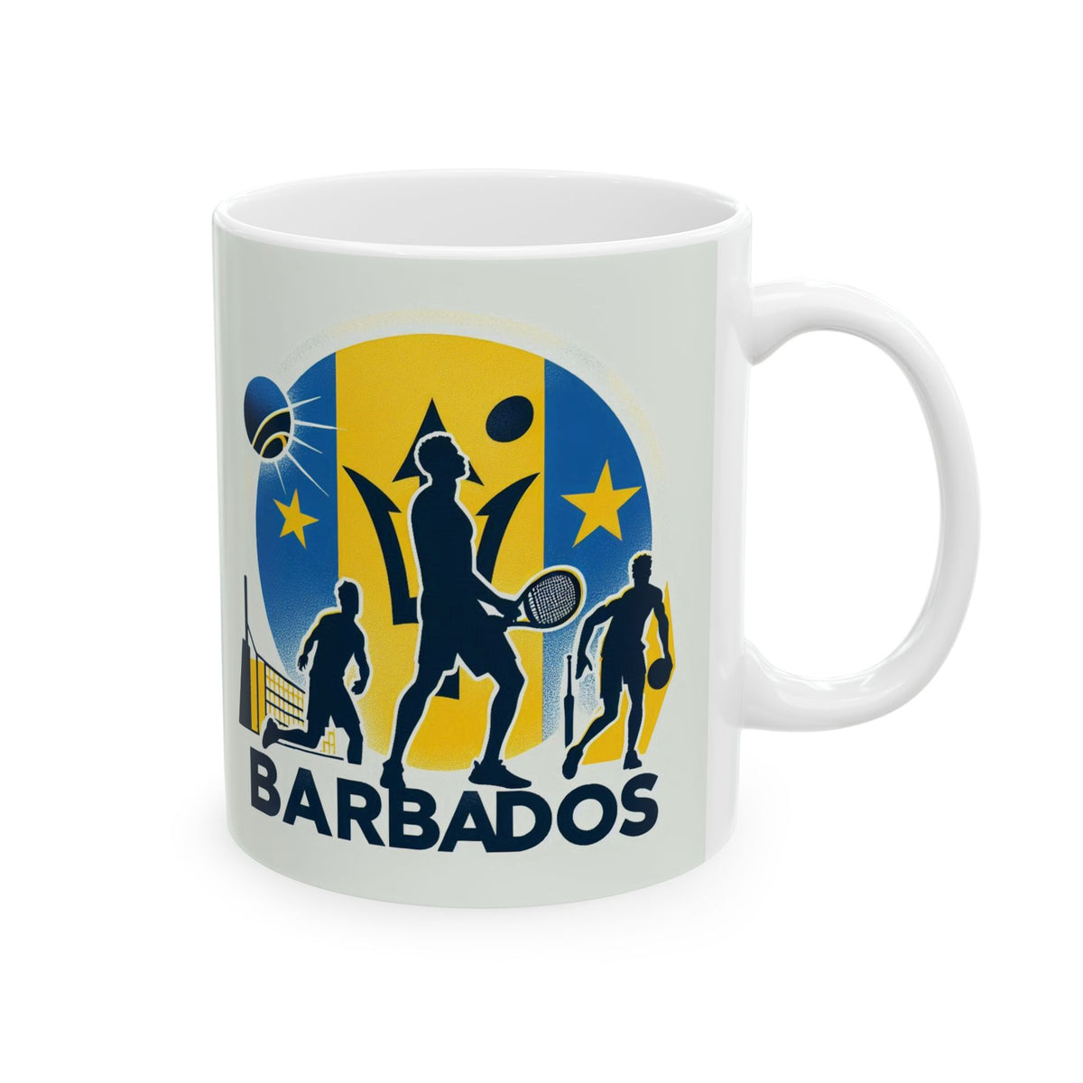 Flag Village Barbados Sporting Flag Ceramic Coffee Mug
