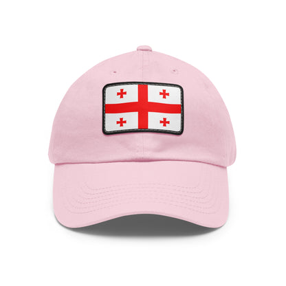 Flag Village Georgia Flag Hat Cap with Leather Patch