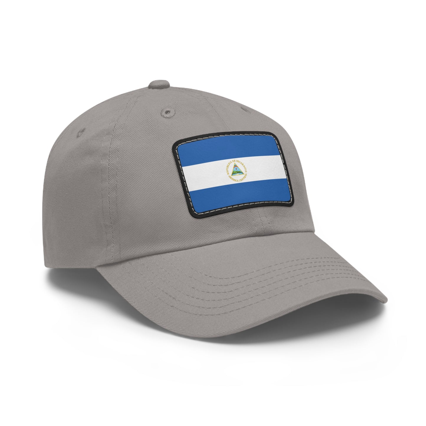 Flag Village Nicaragua Flag Hat Cap with Leather Patch