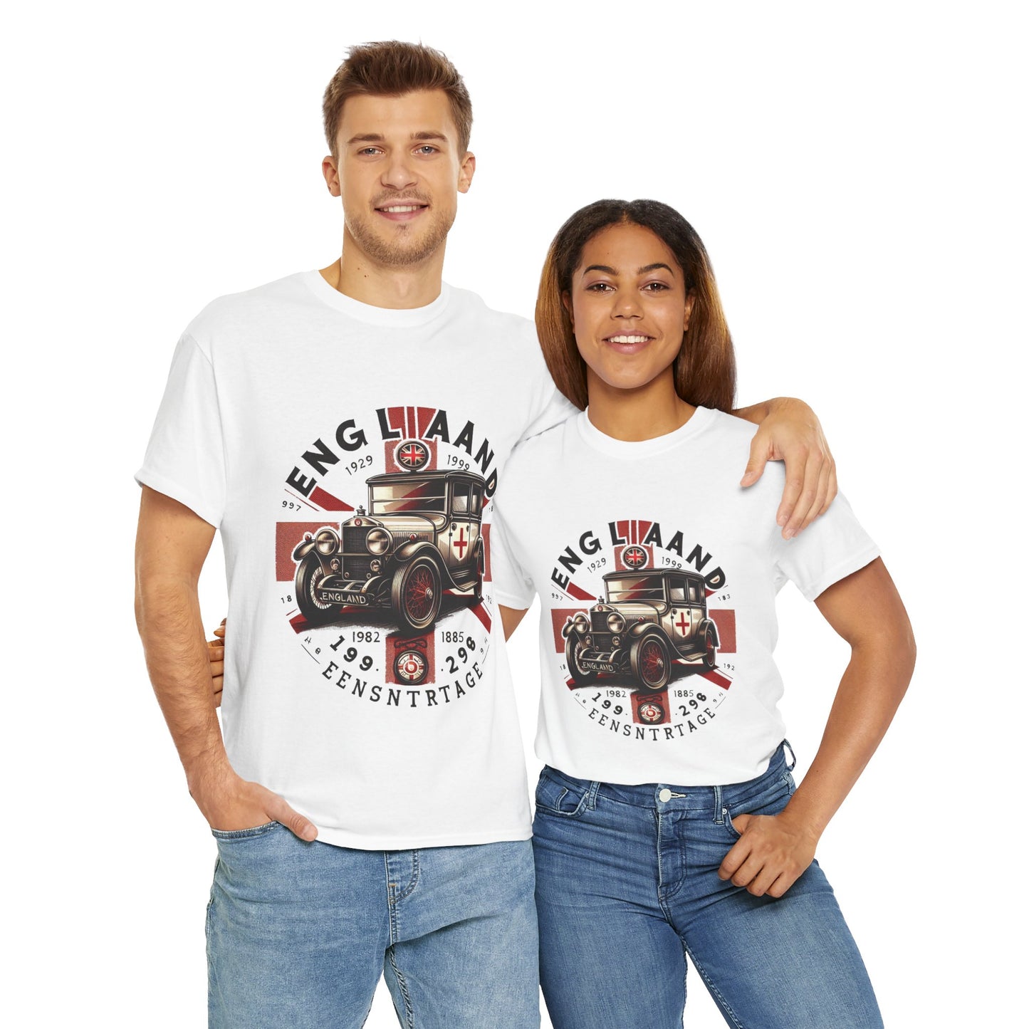 Flag Village UK Vintage Car Flag T-SHIRT Heavy Cotton Tee UK0024