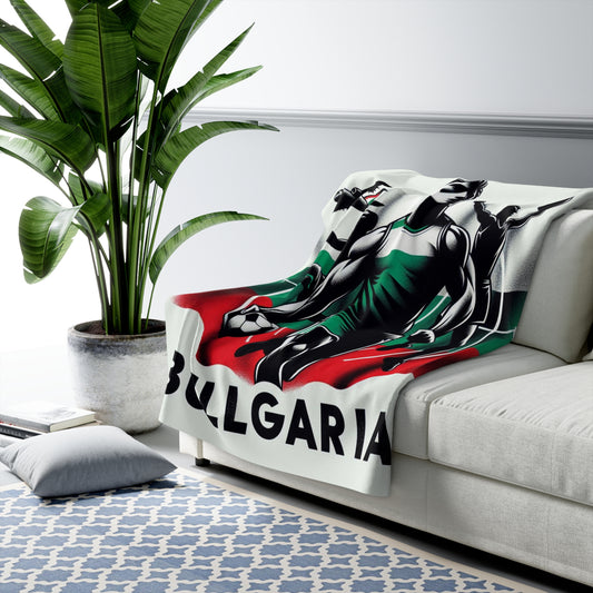 Flag Village Bulgaria Sporting Flag Sherpa Fleece Blanket BGR0007
