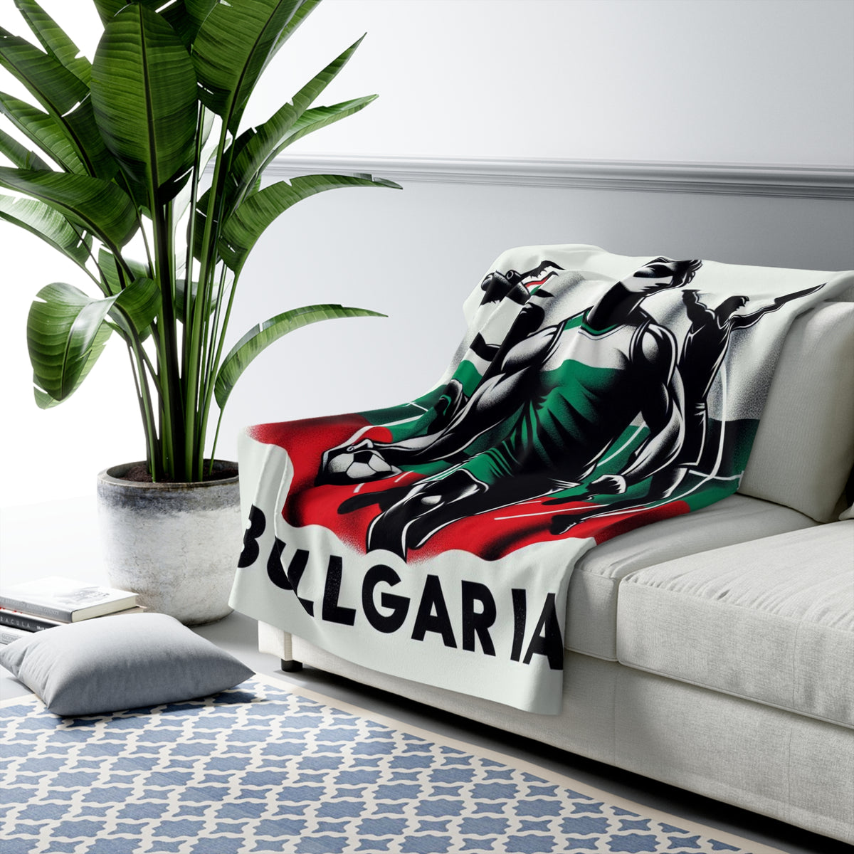 Flag Village Bulgaria Sporting Flag Sherpa Fleece Blanket BGR0007