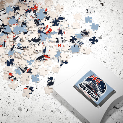 Flag Village Australia Racing Car Sporting Flag Puzzle (110, 252, 520, 1014-piece) AUS0011