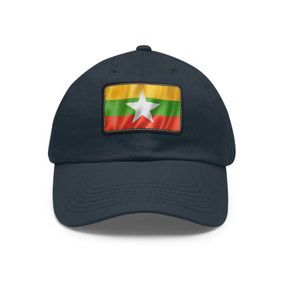 Flag Village Myanmar Flag Hat Cap with Leather Patch