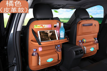 Flag Village Auto Tools Universal Multifunctional Car Seat Bag with Foldable Table PU Leather Multi-pocket