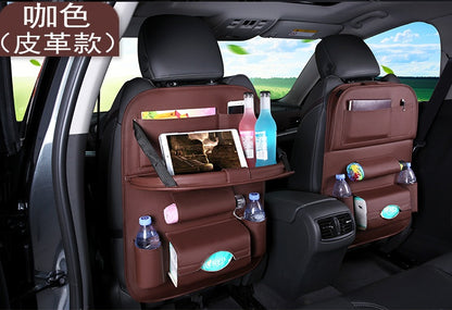 Flag Village Auto Tools Universal Multifunctional Car Seat Bag with Foldable Table PU Leather Multi-pocket