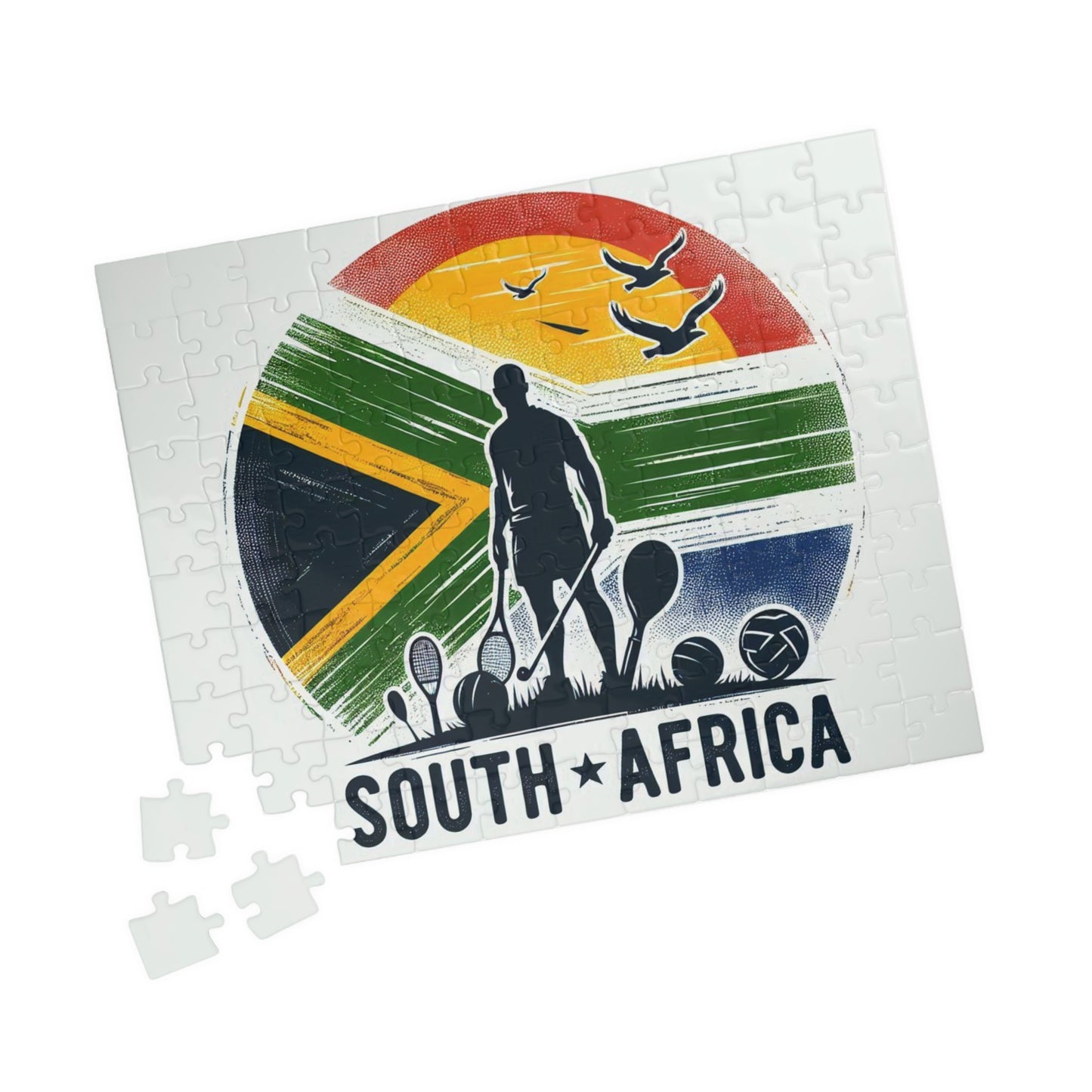 Flag Village South Africa Sporting Flag Puzzle (110, 252, 520, 1014-piece) ZAF0005
