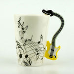 Flag Village Creative Music Violin Style Guitar Ceramic Mug Coffee Tea Milk Stave Cups With Handle Coffee Mug Novelty Gifts