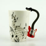 Flag Village Creative Music Violin Style Guitar Ceramic Mug Coffee Tea Milk Stave Cups With Handle Coffee Mug Novelty Gifts