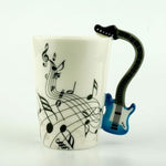 Flag Village Creative Music Violin Style Guitar Ceramic Mug Coffee Tea Milk Stave Cups With Handle Coffee Mug Novelty Gifts