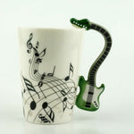 Flag Village Creative Music Violin Style Guitar Ceramic Mug Coffee Tea Milk Stave Cups With Handle Coffee Mug Novelty Gifts