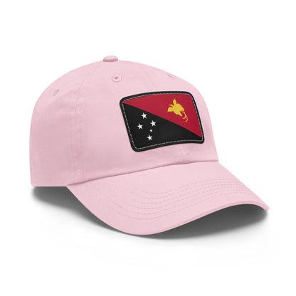 Flag Village Papua New Guinea Flag Hat Cap with Leather Patch