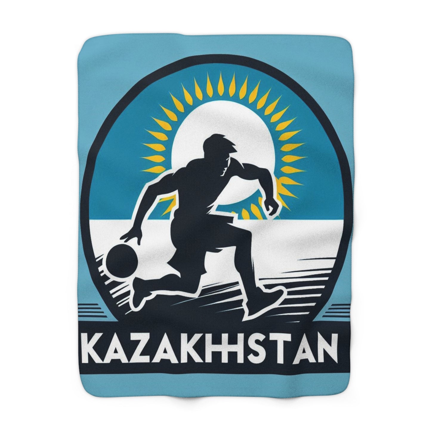 Flag Village Kazakhstan Sporting Flag Sherpa Fleece Blanket KAZ0007