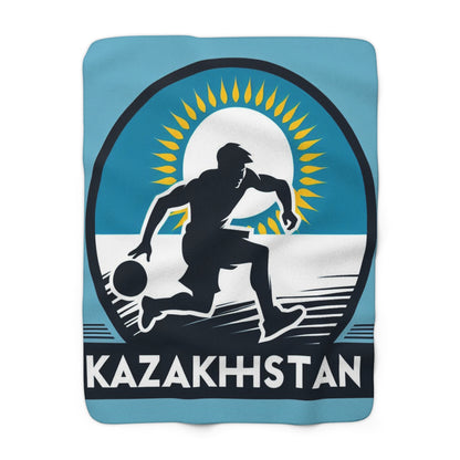 Flag Village Kazakhstan Sporting Flag Sherpa Fleece Blanket KAZ0007