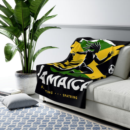Flag Village JAMAICA Sporting Flag Sherpa Fleece Blanket JAM0007
