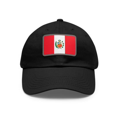 Flag Village Peru Flag Hat Cap with Leather Patch