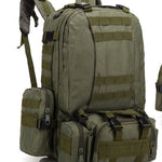 Flag Village Men's Travel Backpack Oxford Cloth Outdoors Backpack Army Camouflage Tactics Double Shoulder Bag Mountaineering Large Combination Backpack