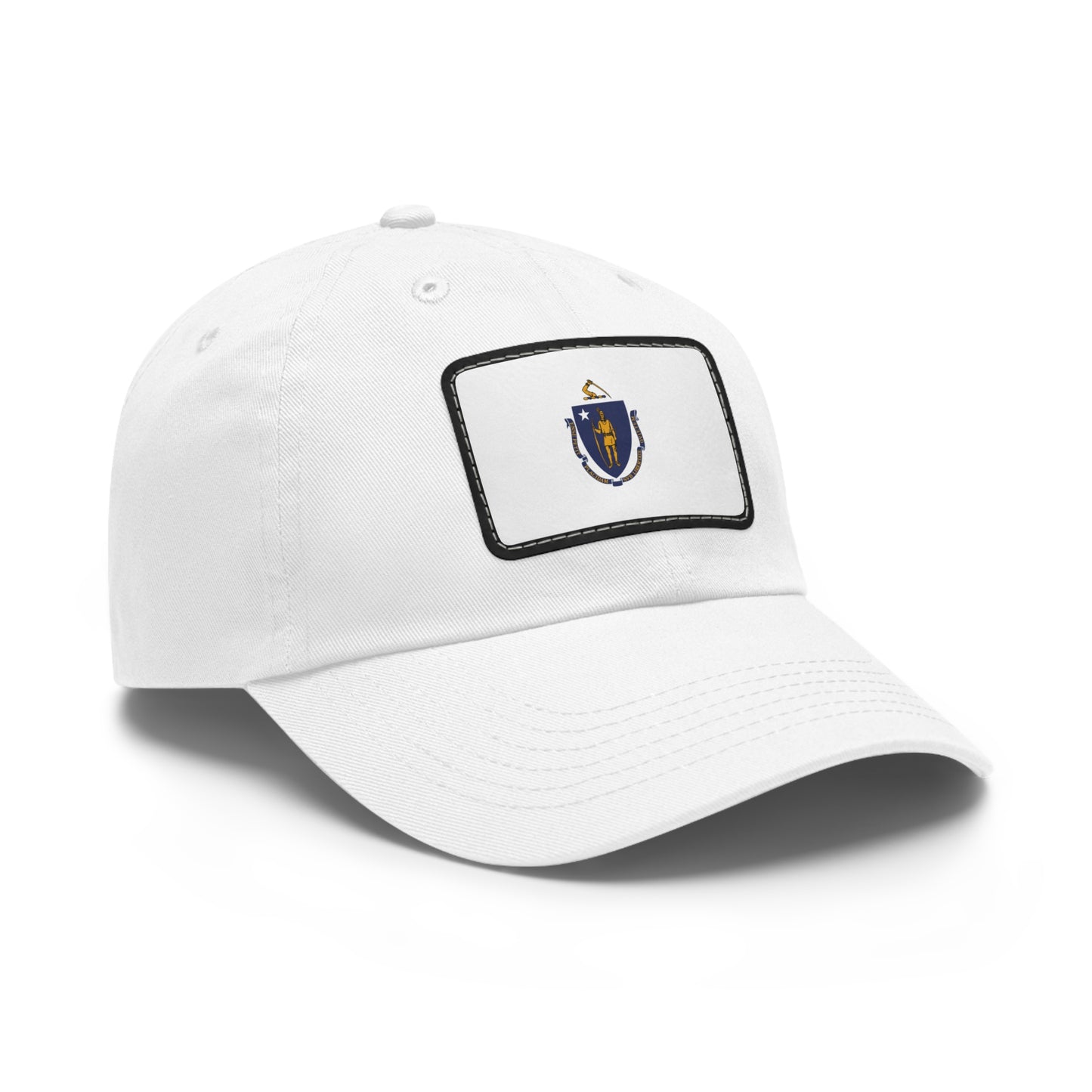 Flag Village USA Massachusetts State Flag Hat Cap with Leather Patch