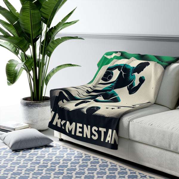 Flag Village Turkmenistan Sporting Flag Sherpa Fleece Blanket TKM0007