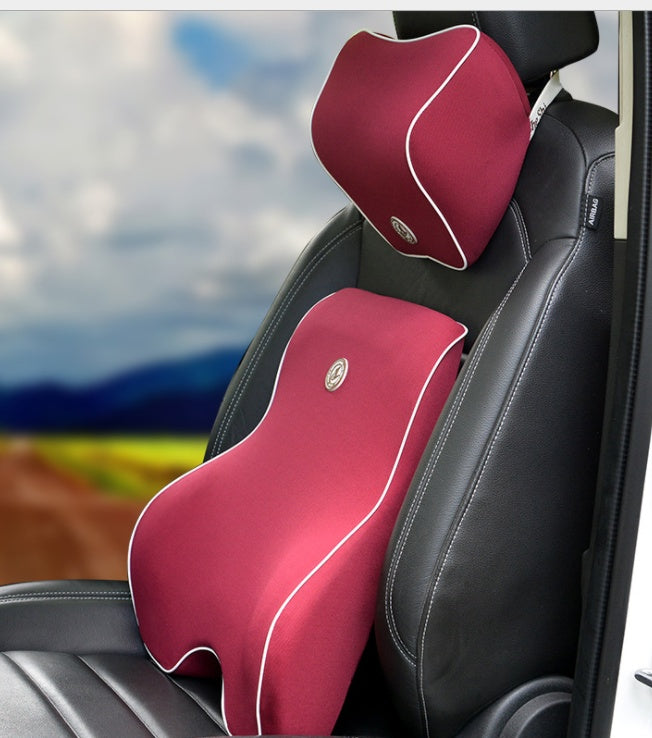 Flag Village Auto Tools Car Memory Cotton Lumbar Suit Pillow Back Pad Waist Car Interior Seat Four Seasons Universal New Slow Rebound