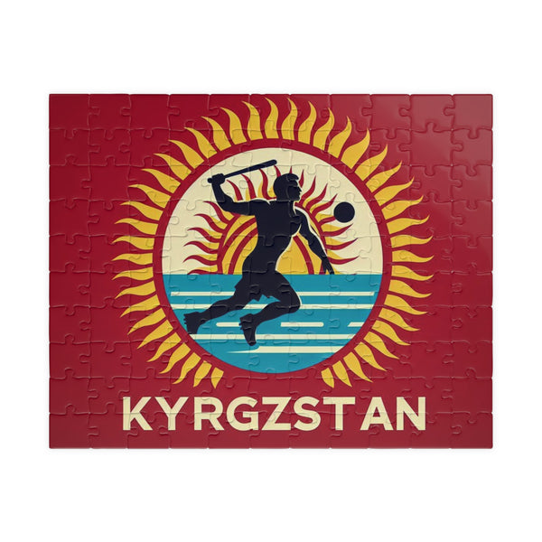 Flag Village Kyrgyzstan Sporting Flag Jigsaw Puzzle