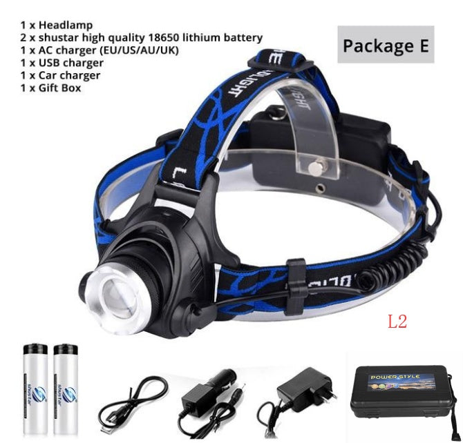 Flag Village USB Charging Built-in Smart Sensor Head-mounted Outdoor Fishing Headlight