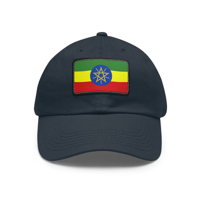 Flag Village Ethiopia Flag Hat Cap with Leather Patch