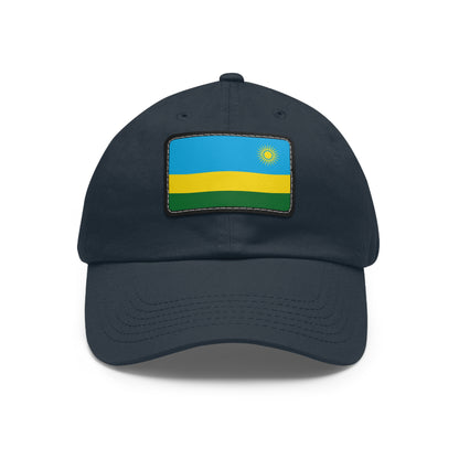 Flag Village Rwanda Flag Hat Cap with Leather Patch