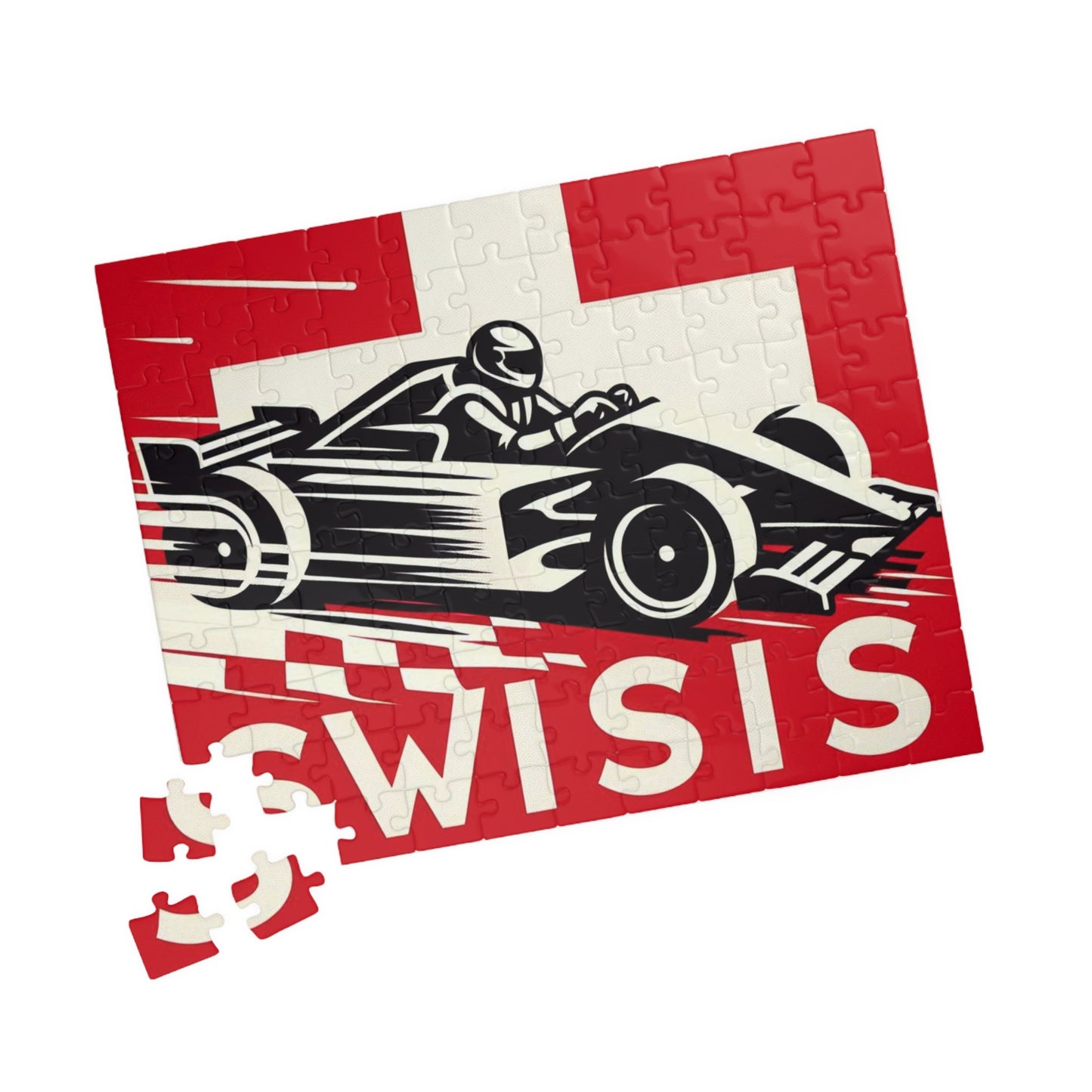 Flag Village Switzerland Racing Car Sporting Flag Puzzle (110, 252, 520, 1014-piece) CHE0011