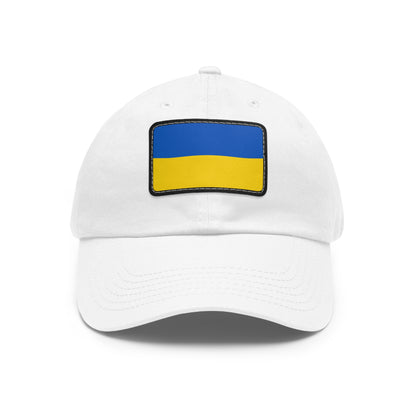 Flag Village Ukraine Flag Hat Cap with Leather Patch