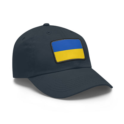 Flag Village Ukraine Flag Hat Cap with Leather Patch