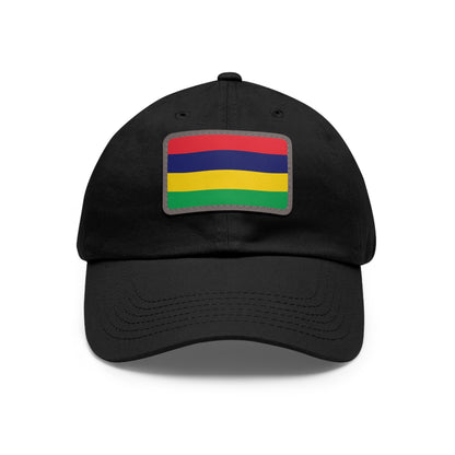 Flag Village Mauritius Flag Hat Cap with Leather Patch