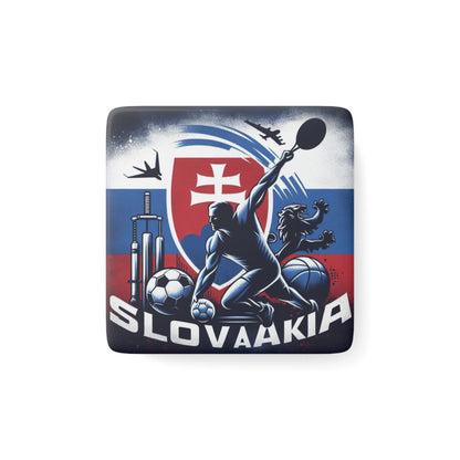 Flag Village Slovakia Flag Sporting Porcelain Magnet, Square SVK0005
