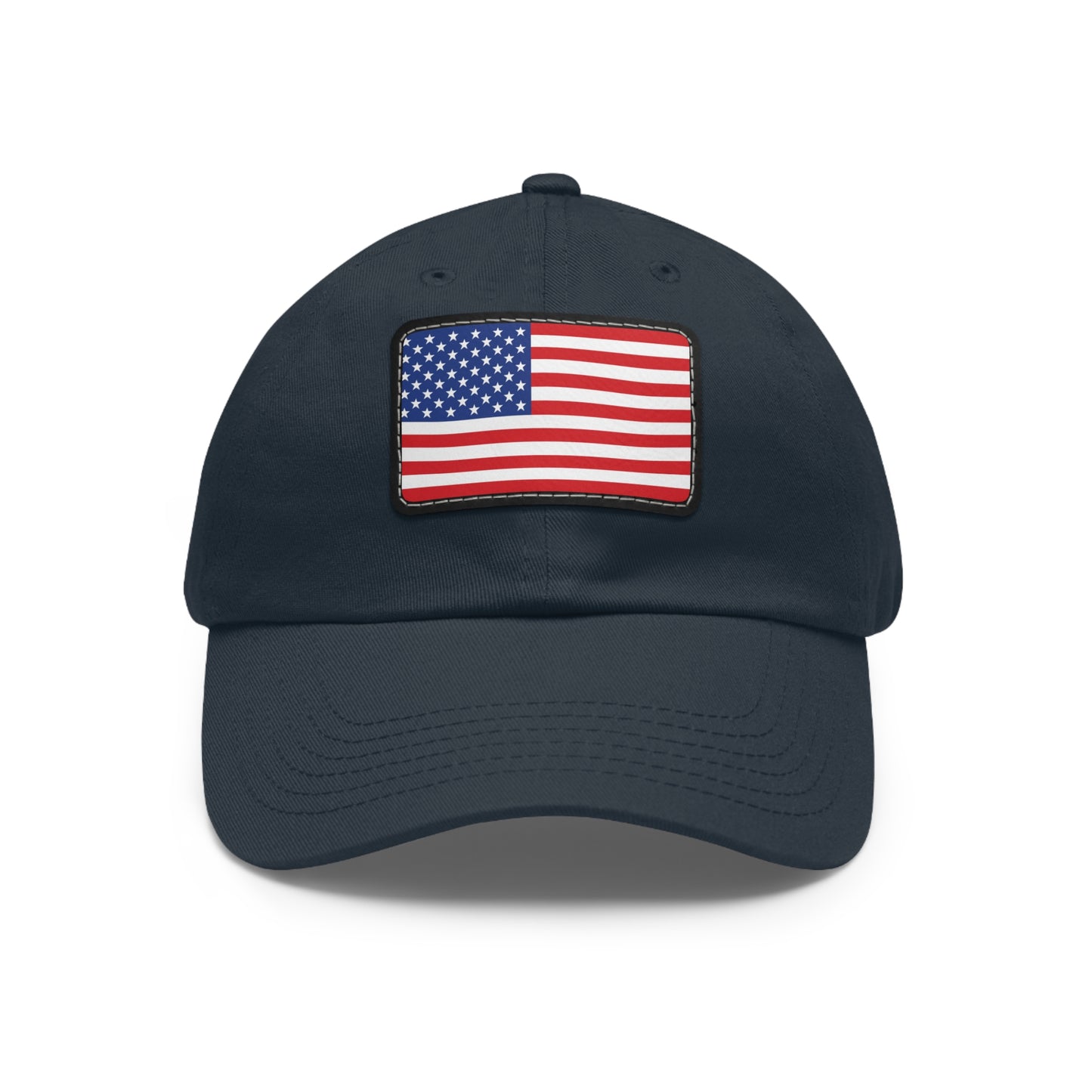 Flag Village United States Flag Hat Cap with Leather Patch