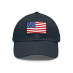 Flag Village United States Flag Hat Cap with Leather Patch