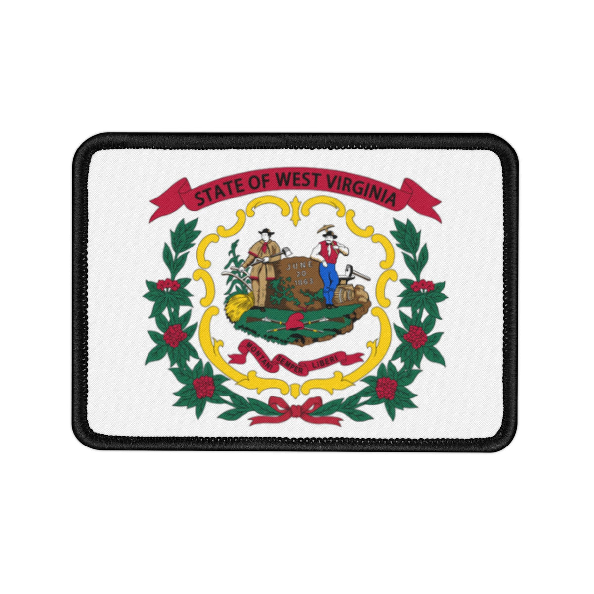 Flag Village West Virginia State Flag Embroidered Iron-On Patch
