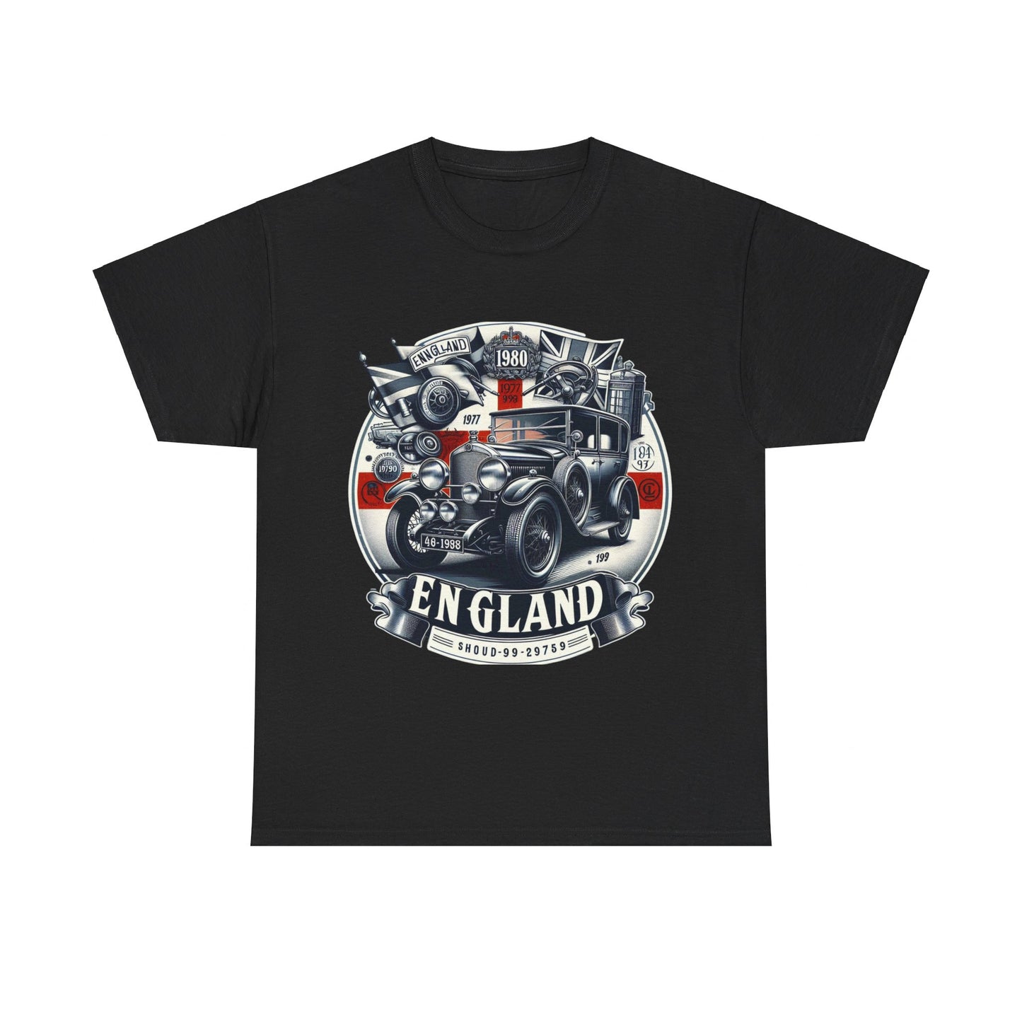 Flag Village UK Vintage Car Flag T-SHIRT Heavy Cotton Tee UK0015