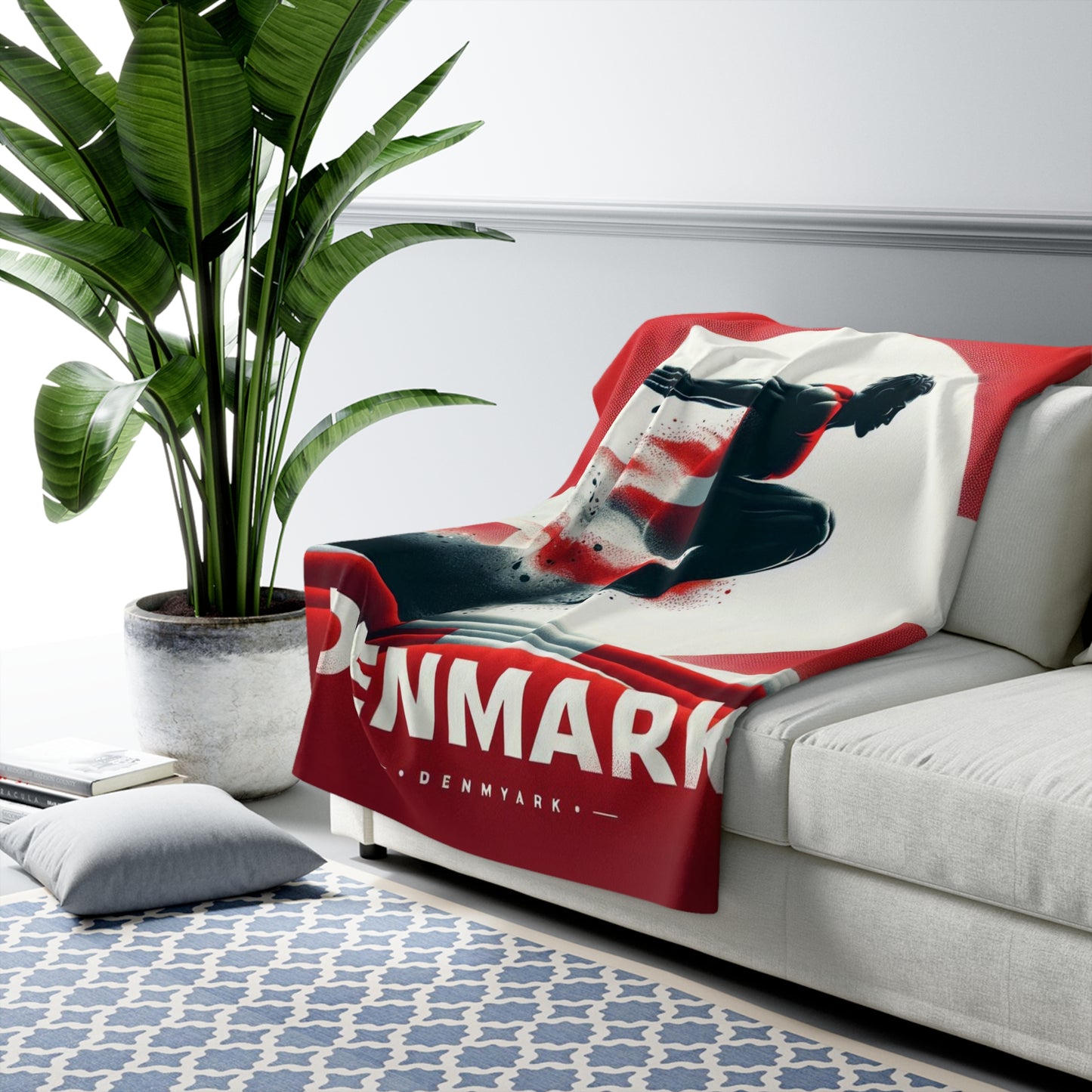 Flag Village Denmark Sporting Flag Sherpa Fleece Blanket DNK0009