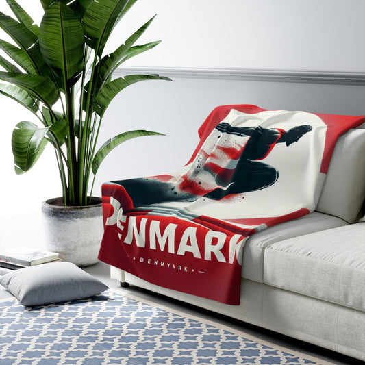 Flag Village Denmark Sporting Flag Sherpa Fleece Blanket DNK0009