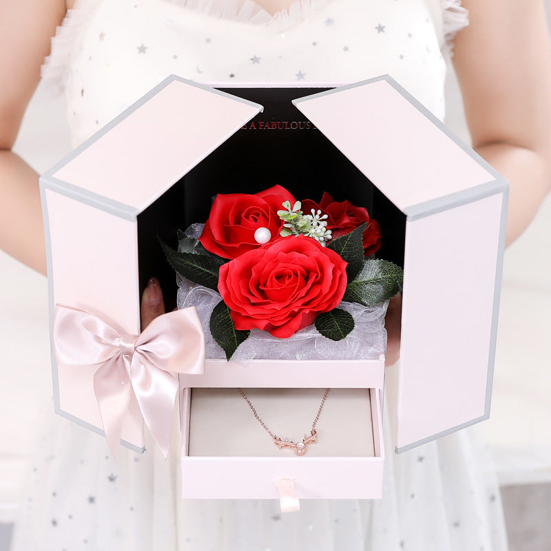 Flag Village Creative Rose Jewelry Gift Box For Christmas And Valentine's Day