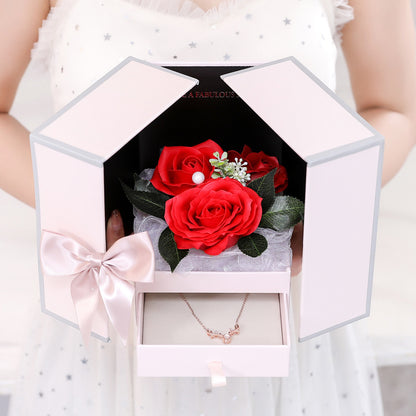 Flag Village Creative Rose Jewelry Gift Box For Christmas And Valentine's Day