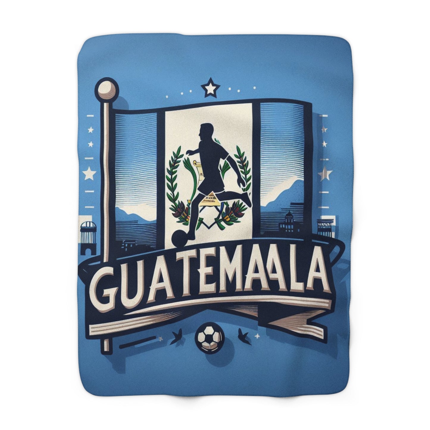 Flag Village Guatemala Sporting Flag Sherpa Fleece Blanket GTM0001