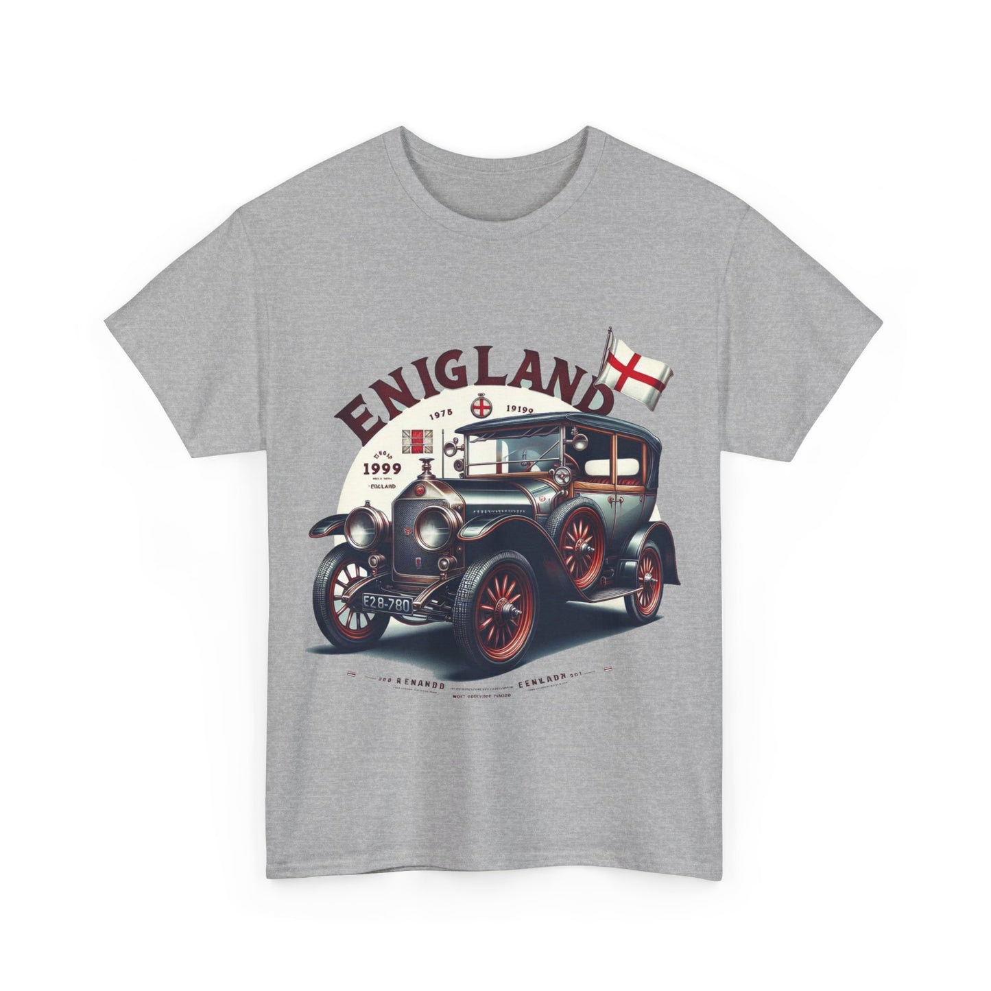 Flag Village UK Vintage Car Flag T-SHIRT Heavy Cotton Tee UK0012