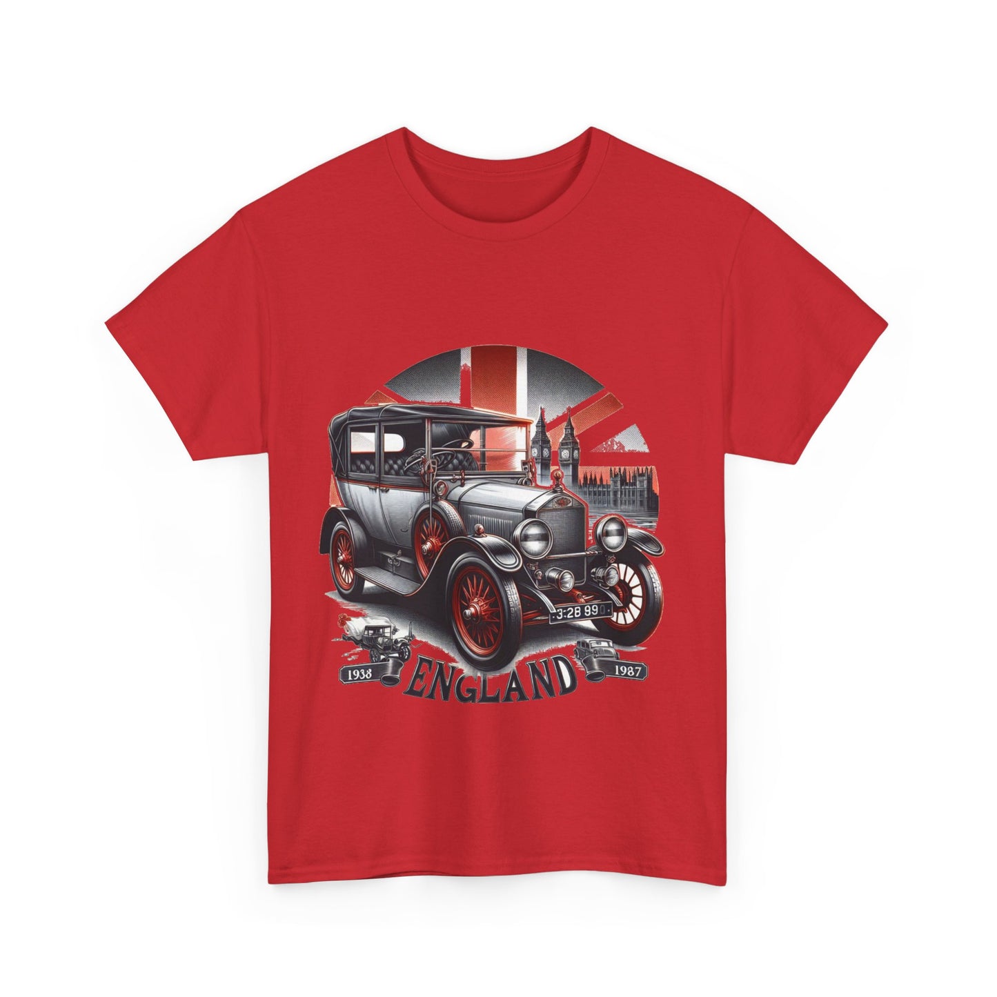 Flag Village UK Vintage Car Flag T-SHIRT Heavy Cotton Tee UK0014